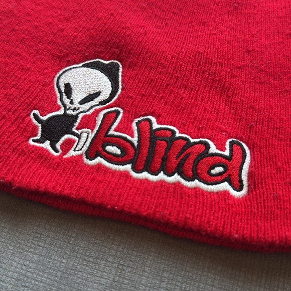Vintage Blind Skateboards Beanie / Reaper / Red / Iron Maiden - Picture 2 of 8